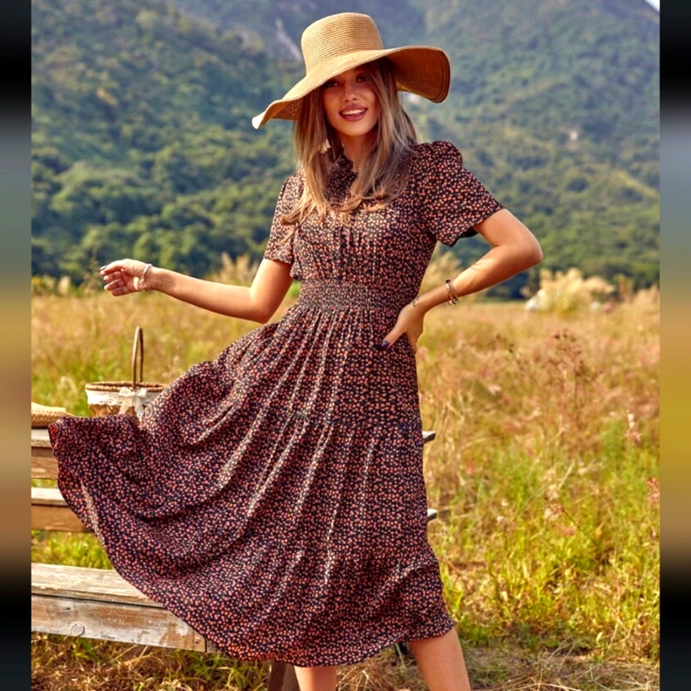 Summer flowers long dress